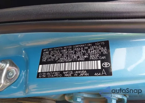 2015 Toyota Prius C Two from USA, damaged, VIN JTDKDTB36F1114982